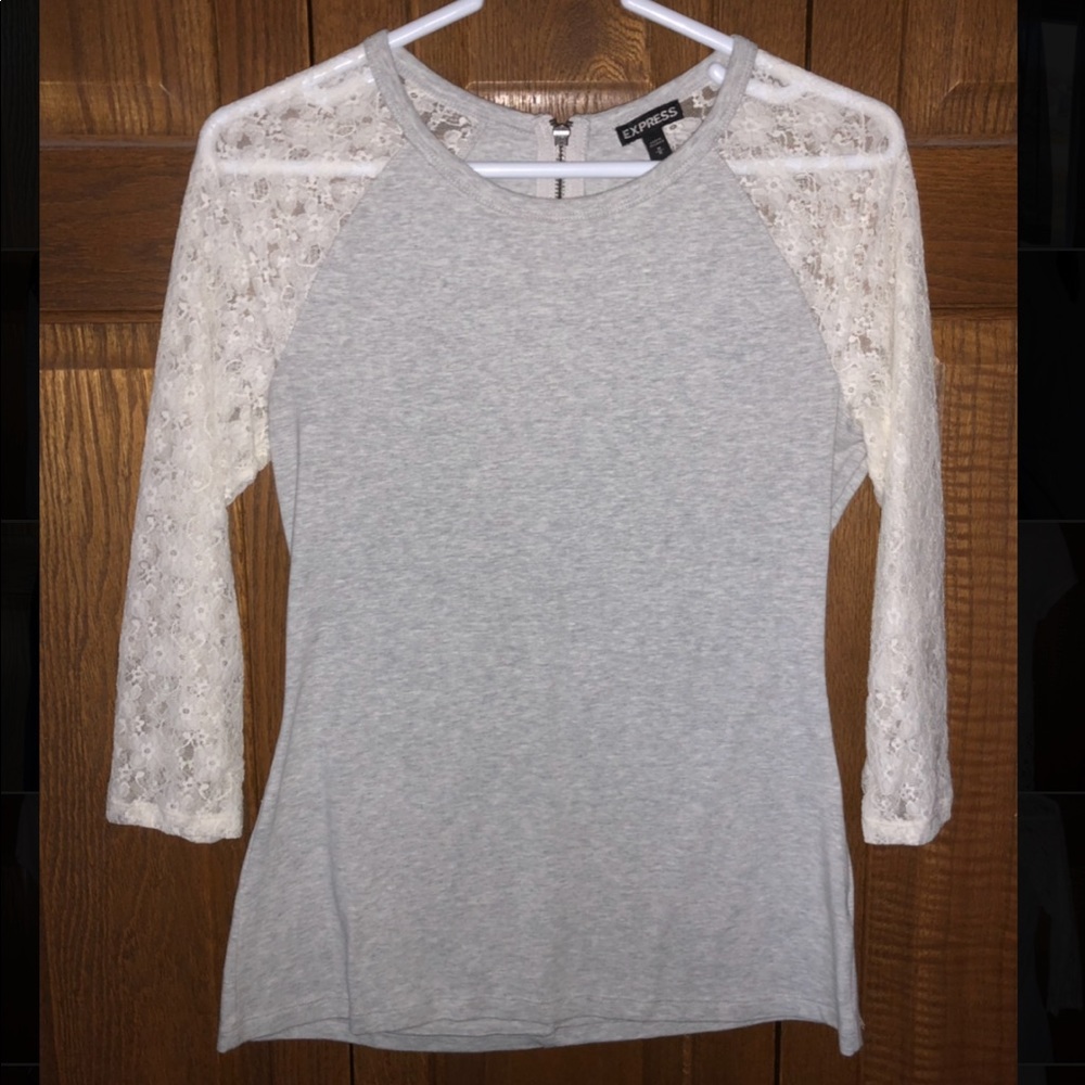 [EXPRESS] Grey 3/4 length with lace arms